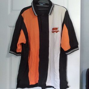 Vintage Yellow Racing Bowling polo shirt xl